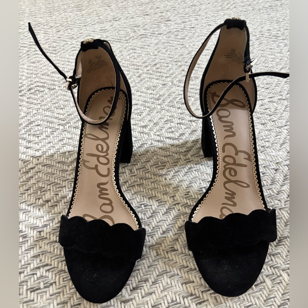 Sam Edelman Black Suede Heels Sz 9